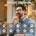 thumbnail image 2 of Lentes inteligentes, gafas bluetooth audio, bloqueo luz azul, altavoz oreja abierta, control voz, micrófono integrado, para música y trabajo, 2 of 8
