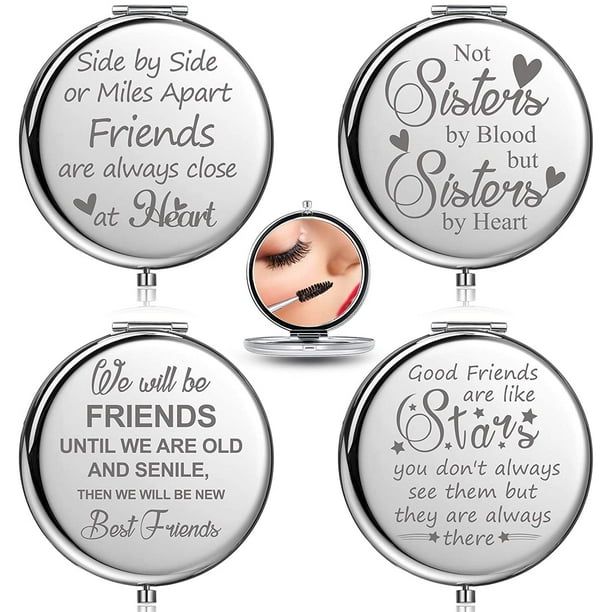 Funny Gifts for Friends Sister, Long Distance Friendship Gifts, Graduation  Gifts for Her - Travel Makeup Mirror, Cute Small Christmas Farewell Gifts