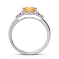 thumbnail image 4 of 2.15 Carat Round Cut Citrine & Red Ruby Gemstone Beautiful Anniversary Ring for Ladies Solid 14K White Gold Size 10.5 by Diamond-Capitals, 4 of 7