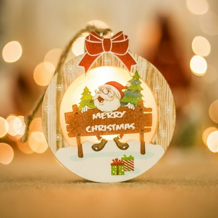 

Christmas Wooden Luminous Decorated Christmas Tree Pendant