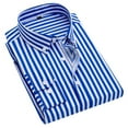 thumbnail image 4 of Wxolcjlv Mens Striped Button Down Shirt Classic Turn Down Collar Office Blouses, 4 of 4