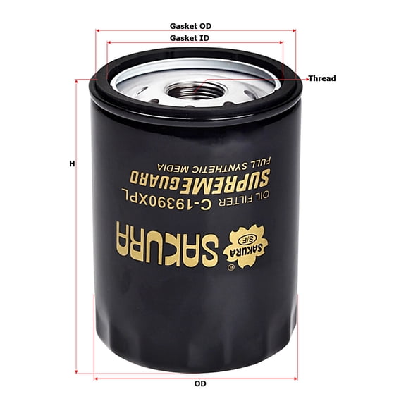 Filtro Para Aceite Sintético SAKURA 2010 A 2012 Ford V6 3.5L 1 Pieza Sellado
