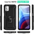 thumbnail image 7 of for Motorola Moto G Stylus 5G 2021 Case, Armour Silicone TPU Bumper Cover with Rotable Magnetic Ring Stand, Military Shockproof Absorption Protective Cell Phone Case for Moto G Stylus 5G Black, 7 of 7