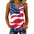 thumbnail image 3 of Womens 250th Anniversary USA Tank Top V Neck American Flag Print Patriotic Shirt 4th of July Outfit Casual Summer Tops for Women, 3 of 5