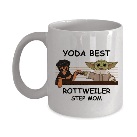 

Yoda Best Rottweiler Papa - Novelty Gift Mugs for Dog Lovers - Co-Workers Birthday Present Anniversary Valentines Special Occasion Dads Moms Family Christmas - 11oz Funny Coffee Mug