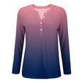 thumbnail image 4 of Dyfzdhu Long Sleeve T-shirt For Women Button Long Sleeve T Shirt Round Neck Casual Tunic Top Casual Top, 4 of 5
