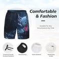 thumbnail image 3 of Balery Heart Axolotl Mens Swim Trunks Swim Shorts for Men Quick Dry Inseam Beach Shorts with Compression Liner Pocket-Small, 3 of 9