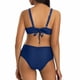 thumbnail image 2 of Trajes de Baño de Mujer de Cintura Alta Cuello en V Vendaje Sólido Ajustamiento Apretado Reunión Traje de Baño Conjunto Dividido, 2 of 6