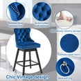 thumbnail image 6 of Tewloss 26" Swivel Bar Stools Set of 5 Velvet Counter Height Chairs for Home Kitchen Dining, Blue, 6 of 9