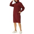 thumbnail image 4 of INSPIRAR CHIC Sudadera Casual para Mujeres con Capucha de Manga Larga Vestido Midi con Bolsillos S Rojo, 4 of 6