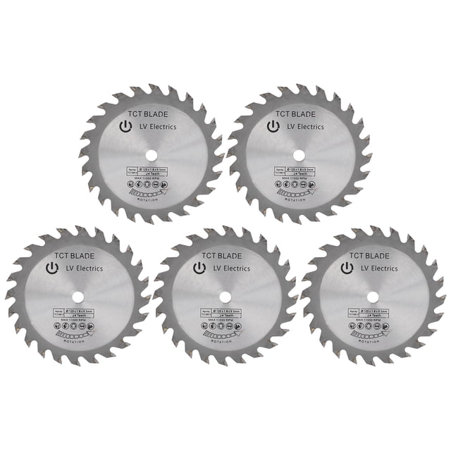 Hoja De Sierra Hoja De Sierra De Ataque Dura Hoja De Sierra Para Corte De Carpintería 5Pcs 4.7in 24 Dientes Aleación Dura Uso De Madera Universal Hoja De Sierra De Corte Para ANGGREK Herramientas