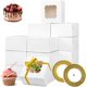 thumbnail image 1 of Cajas para Postres con Ventana Transparente - Cajas para Pastel y Galletas con Tapa Abovedada - Incluye Cintas Decorativas - Ideal para Cupcakes, Bodas y Eventos, 1 of 4
