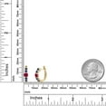 thumbnail image 6 of Gem Stone King 10K Yellow Gold Red Created Ruby and Blue Created Sapphire Hoop Earrings for Women | 0.90 Cttw | Gemstone July Birthstone | Round 4MM, 6 of 6