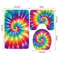 thumbnail image 3 of Colorful Rainbow Tie Dye Spiral Pattern Bathroom Rugs Sets 3 Piece,Toilet Cover Set,Absorbent Non Slip Bathroom Mats Sets with U-Shaped Contour Rug Toilet Rug Set, 3 of 5