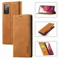 thumbnail image 2 of Galaxy S20 FE (2020) Case, Dteck Shockproof Wallet Flip Folio Wallet Case with Kickstand Card Slots Magnetic Closure, Brown, 2 of 8