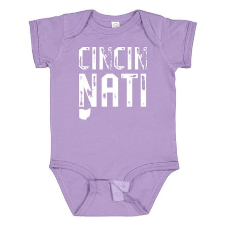 

Inktastic Cincinnati Ohio Distressed Font Boys or Girls Baby Bodysuit