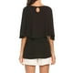 thumbnail image 5 of Guardurnaity Mujer Camiseta Volantes Campana Manga Cuello Túnica Casual Top Prendas para la parte del cuerpo negro S, 5 of 6