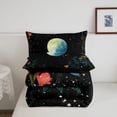 thumbnail image 5 of Homewish Vintage Boho Floral Full Size Comforter Sets,Blue Yellow Gradient Moon Bedding Comforter Set,Black Reversible,3-Piece,1 Comforter and 2 Pillowcases, 5 of 7