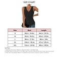 thumbnail image 3 of Camiseta sin mangas fruncida con cuello en V para mujer, camisa sin mangas con decoración de botones huecos y ojales, cintura de Color liso, 3 of 5