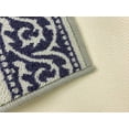 thumbnail image 3 of Stair Treads Skid Slip Resistant Backing Indoor Carpet Stair Treads Scroll Border Design 8  inch x 26  inch (1 Piece, Grey Navy Blue), 3 of 8