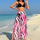 thumbnail image 3 of Conjunto de Bikini de Cintura Alta para Mujeres Bloque de Color de Control Del Estómago de Dos Piezas Trajes de Baño con Cordón, Trajes de Baño con Cuello en V para Vacaciones en la Piscina de la Pla, 3 of 3