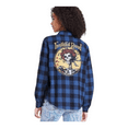 thumbnail image 2 of Vintage Style Flannel Shirt Grateful Dead Womens M Bertha Skull Roses Blue Plaid, 2 of 5