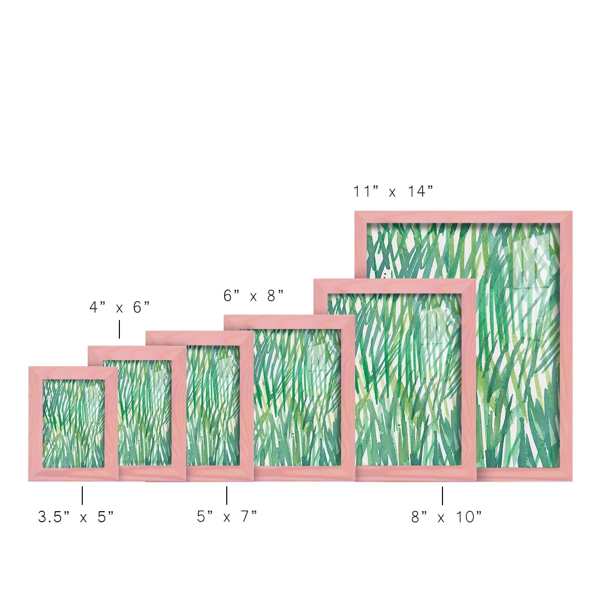 Just Grass I - Framed Print w/glass - Sunset Pink