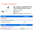 thumbnail image 2 of Bulb - Fog Light - Compatible with 1999 - 2002 Land Rover Discovery Series II 2000 2001, 2 of 2