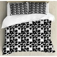 thumbnail image 1 of Art Abstract Duvet Cover Set King Size, Grunge Sketchy Brushstroke Circles Squares and V Shapes, Decorative 3 Piece Bedding Set with 2 Pillow Shams, Charcoal Grey and White, by Ambesonne, 1 of 3