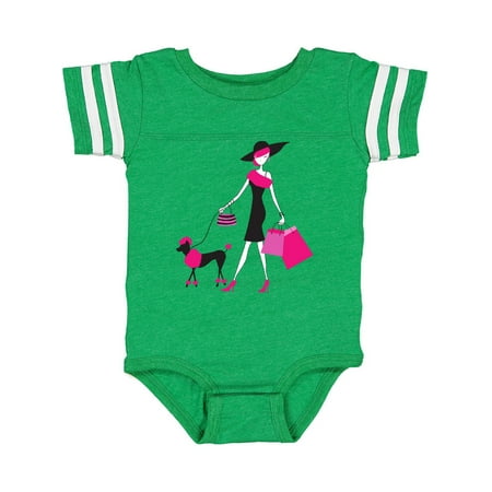 

Inktastic French Girl Fashion Girl Pink Hair Poodle Gift Baby Girl Bodysuit