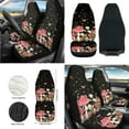 thumbnail image 3 of Jeiento Mushroom Front Car Seat Cover Full Set of 12 Daisy Steering Wheel Cover Seat Belt Pad Covers Armrest Mat Trash Bin Rear View Mirror Cover Cup Holders Keychain Air Vent Bag for Truck Sedan, 3 of 6