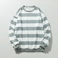 thumbnail image 2 of VNKIDY Men's Sweatshirt Fall Winter Soft Casual Striped Crewneck Sweatshirt Long Sleeve Loose Fit Pullover For Daily Leisure Wear Stylish Tops, 2 of 8