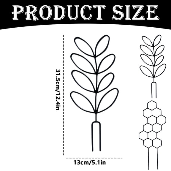 Small Trellis for Potted Plants, Plant Trellis, Small Trellis for Climbing Plants, Decorative Plant Stakes, Plant Trellis Indoor, Creative Leaf Design Plant Support Trellis,12.4×5.12 in,A