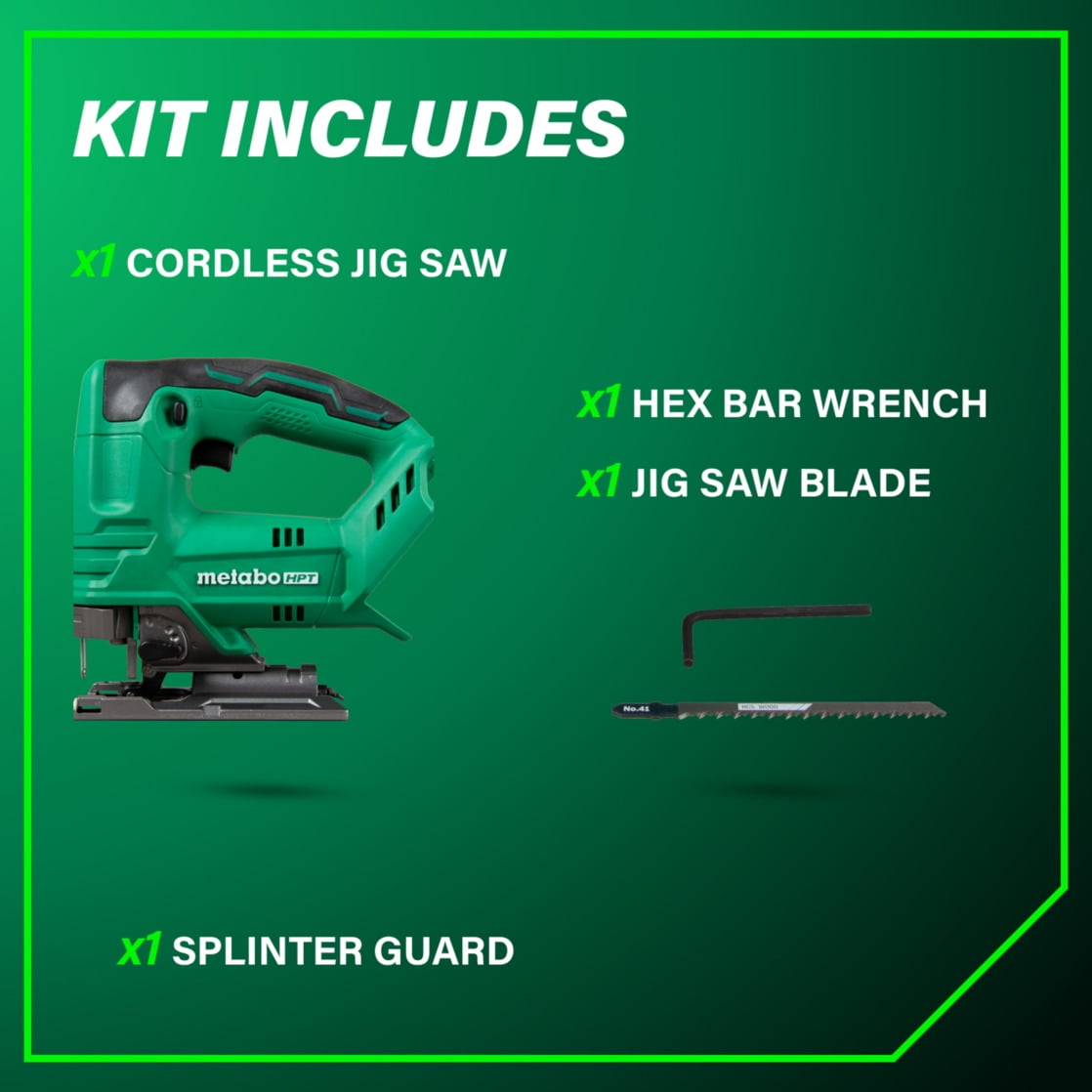 Metabo HPT 18V Cordless Jig Saw Tool Only, CJ18DAQ4
