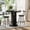Black, variant on 3-Piece Bar Table and Stool Set, 31.5-Inch Round Bar Table with Two Stools, Compact Wooden Dining Bar with Metal Ring Footrest, Ideal for Restaurants Cafes Living Rooms Small Spaces