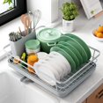 thumbnail image 1 of Kitsure Escurreplatos - Escurreplatos que Ahorra Espacio, Escurreplatos para encimera de Cocina, Escurridor de Cocina de Acero Inoxidable Duradero con Soporte para Cubiertos, Negro, 1 of 4