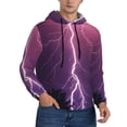 thumbnail image 2 of Lsque Thunderstorm Violet Purple Pattern Casual Men's Hoodie,Hooded Sweatshirt with Kangaroo Pocket,Pullover Hoodie-3X-Large, 2 of 7