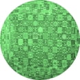 thumbnail image 1 of Ahgly Company Indoor Round Oriental Emerald Green Traditional Area Rugs, 7' Round, 1 of 4