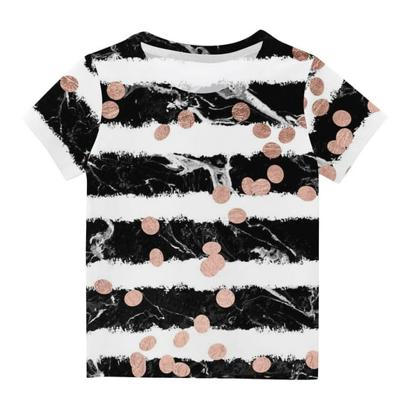 AINIYS 9-10 Years Kids Casual Loose Summer Tops Fashion Short Sleeve T-Shirt Trendy Little Boys Tees Striped Tie Dye Crewneck Children Clothes White