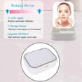 thumbnail image 6 of LED Lighted Vanity Makeup Mirror,Dimmable Natural Light,Touch Screen,LED Lighting Foldable Makeup Mirror Cosmetic Case,Adjustable Stand with Cosmetic Organizer, 6 of 7