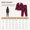 thumbnail image 4 of Salouo Burgundy Tie Dye Pattern Women's Pajamas Set Long Sleeve Button Down Sleepwear Soft Pj Lounge Sets for women 2 Piece Pjs Set with Long Pants-Medium, 4 of 7