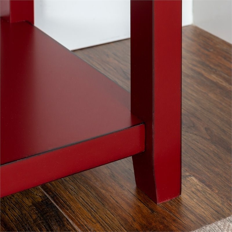 Pemberly Row 52" Modern Highboy Style Tall TV Stand Console for Flat Screen TV's in Antique Red - image 5 of 9