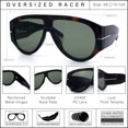 thumbnail image 5 of SA106 Oversized Retro Racer Thick Frame Aviator Sunglasses / Tortoise - Green, 5 of 7