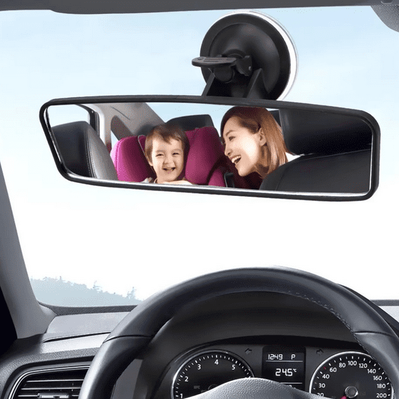 Rulwuck Anti-Glare Rear View Mirror, Universal Car Interior Mirror, Auto Rearview Mirror with Suction Cup, Adjustable Mirror for Car, SUV, Truck 7.87" / 200mm