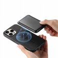 thumbnail image 3 of For Iphone 14 Pro Retro Magsafe Card Bag Pu Back Cover Phone Case(Black), iPhone 13 Pro Max, 3 of 8