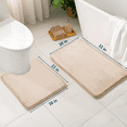 thumbnail image 2 of ComfiTime 2 Piece Bathroom Rugs Set – Thick Memory Foam, Non-Slip Bath Mat, Soft Plush Velvet Top, Ultra Absorbent, Small, Large & Long Rugs for Bathroom Floor, Beige, 20*32 & Contour Rug, 2 of 11