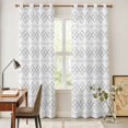 thumbnail image 5 of Kitchen Curtains 84 Inch Length 2 Panels, Grey Boho Grommets Window Treatment Curtain, Vintage Ethnic Tribe Abstract Art Thermal Curtains Drapes for Living Room/Bathroom, 5 of 9