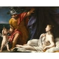thumbnail image 2 of Francesco Mancini 18x15 Black Ornate Wood Framed Double Matted Museum Art Print Titled - Venus and Mars with Cupid, 2 of 5