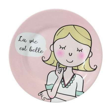 

Household Dinner Plate Cartoon Serving Tray for Fruit Snacks Plastic Flat Dishes Saucers Cupca Dessert Holder Home Party Dish