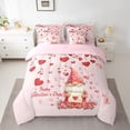 thumbnail image 2 of jejeloiu Cute Cartoon Gnome 7-Piece Twin Bedding Sets,Happy Valentine's Day Bedding Comforter Set For Girls Kids Reversible, 2 of 8